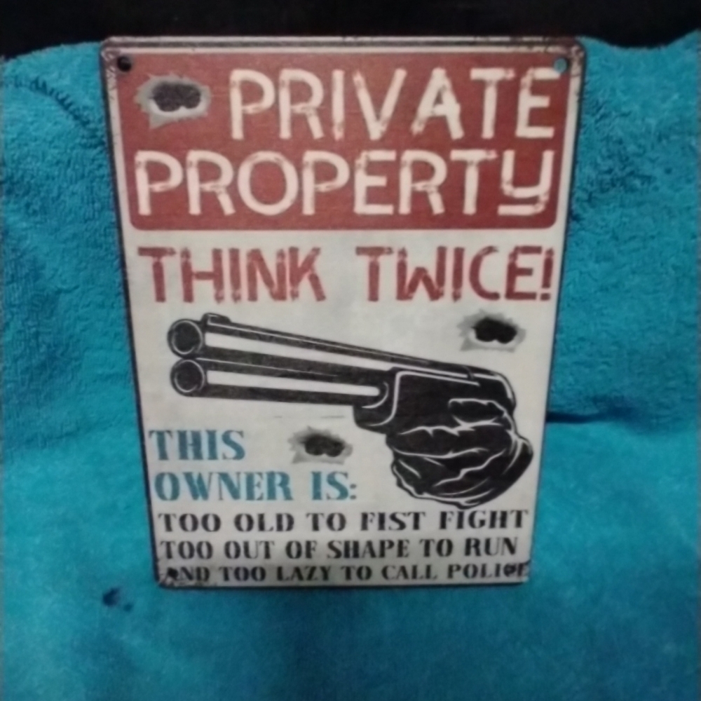 Private Property Wooden Sign Warning